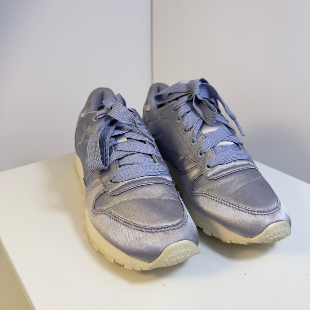 Reebok Classic Leather Satin Women's Size 8 Periwinkle Purple CM9801 Sneakers - Picture 5 of 16